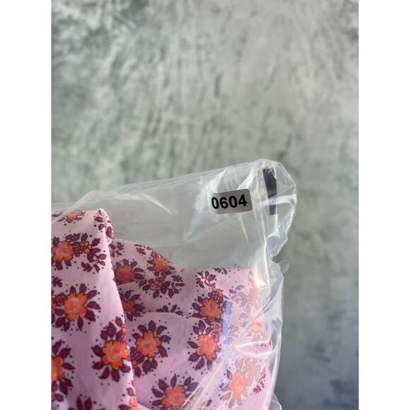 J Crew V Neck Cotton Poplin Mini Dress 14 Peony Paisley Pink Puff Sleeves - Picture 16 of 16